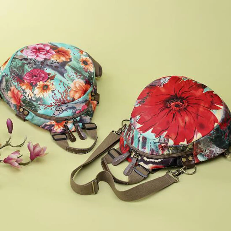 Женский небольшой рюкзак с цветочным принтом Оксфорд модные дорожные сумки мини