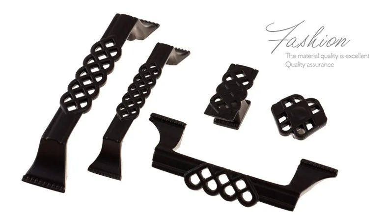 

10pcs Black Zinc Alloy Cabinets Modern Pierced Handles Drawers
