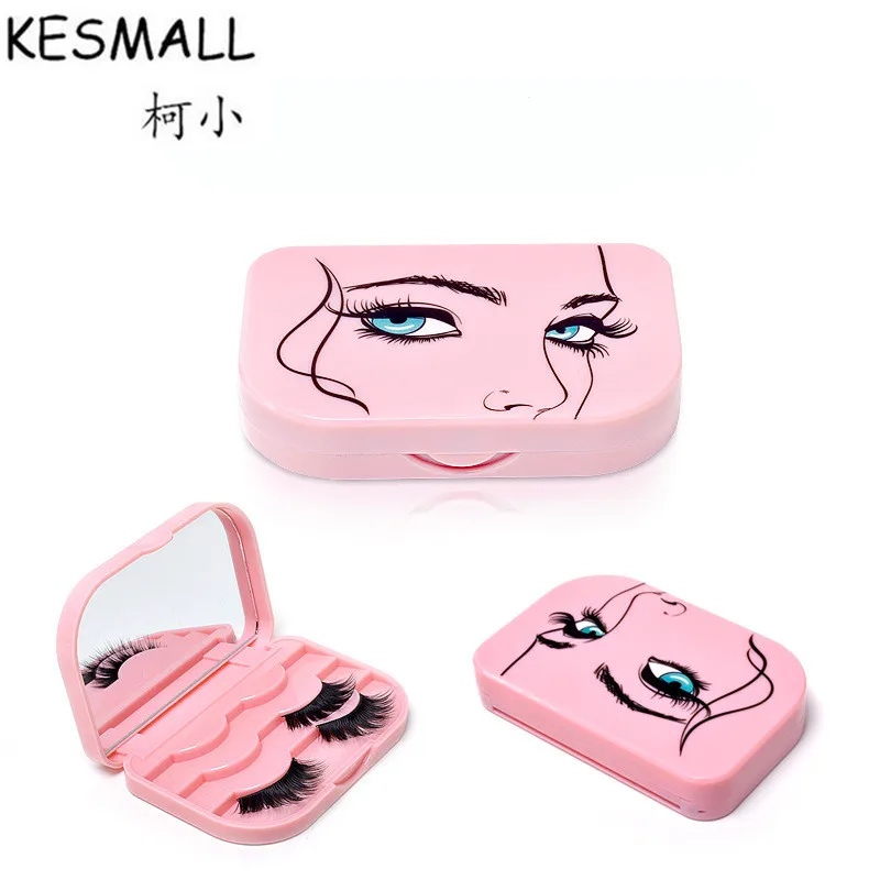 KESMALL 1 шт. милый розовый ящик для хранения накладных ресниц поддельные ресницы
