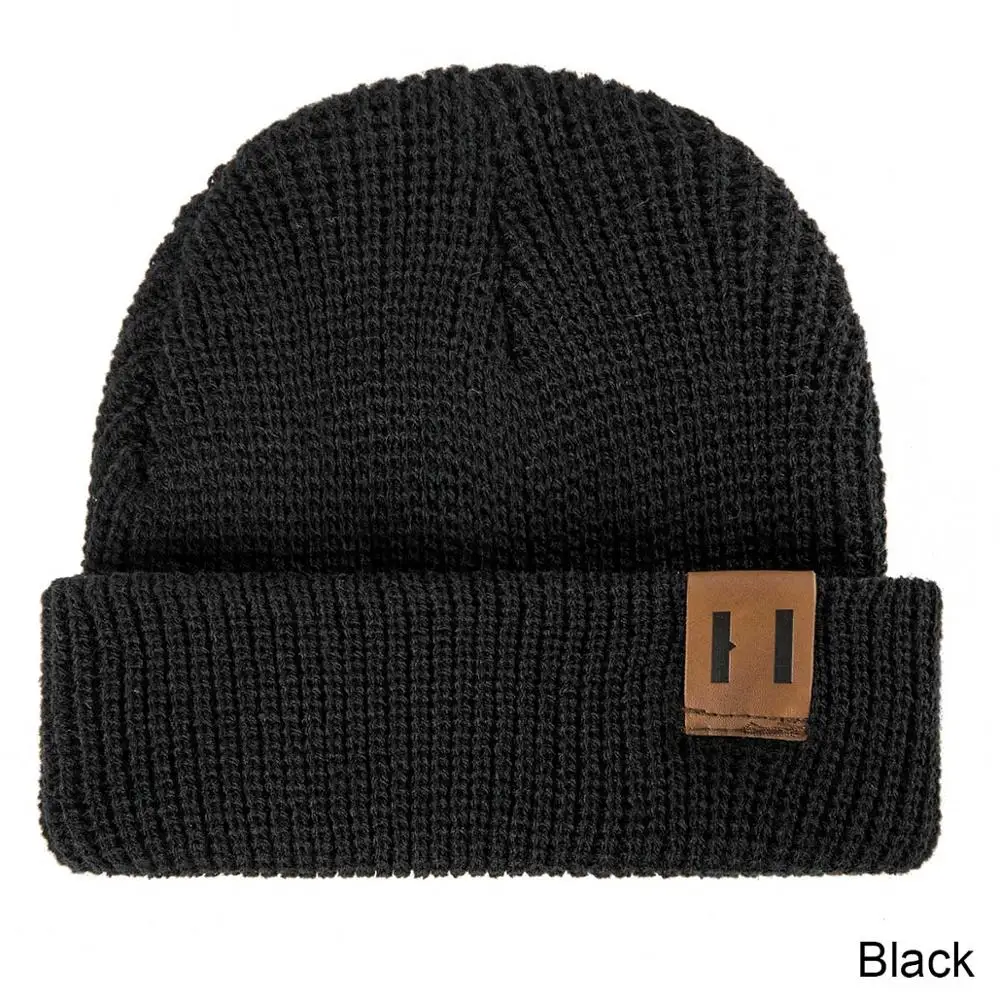 children black Новинка; зимняя шапка для мужчин, женщин и детей; Skullies Beanies; вязаная шапочка; шапки для родителей и детей; теплая однотонная детская мягкая шапка; шапка - Цвет: children black