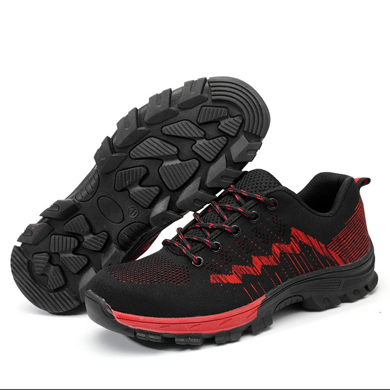 Steel Toe Work Safety Shoes for Men Summer Outdoor Non-slip Boots Construction Puncture Proof Sneakers Composite Toe Shoes