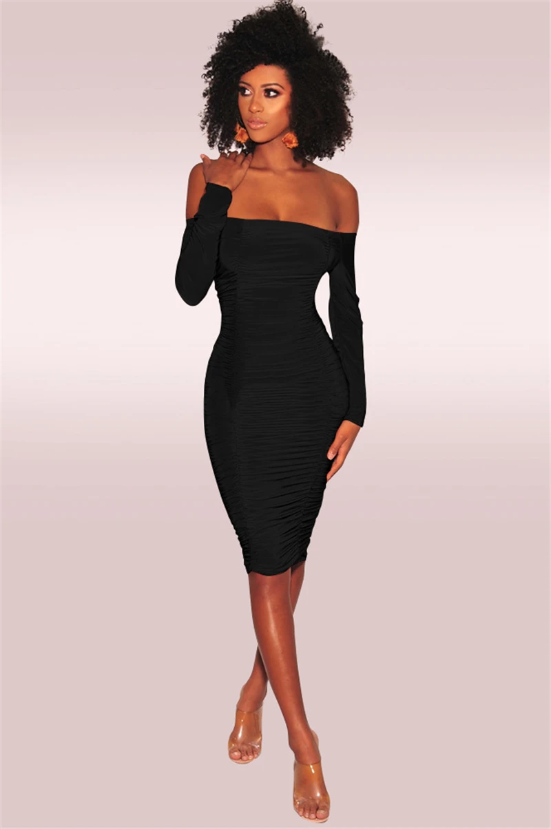 Женское вечернее платье Adogirl элегантное облегающее миди с открытыми плечами