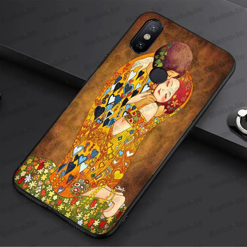 Babaite Kiss by Gustav Klimt дизайн черный мягкий чехол для телефона из ТПУ redmi 5plus 5A 6pro 4X note5A