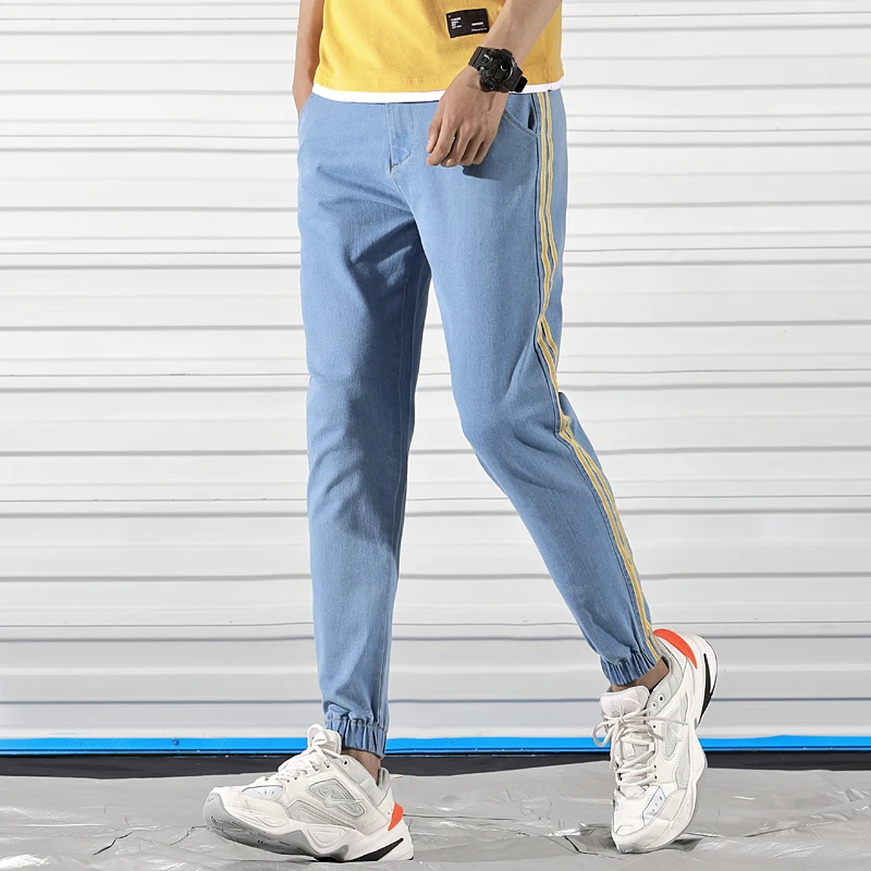 2019 Новый Для мужчин s джинсы шаровары Штаны Denim уличная стирка Повседневное