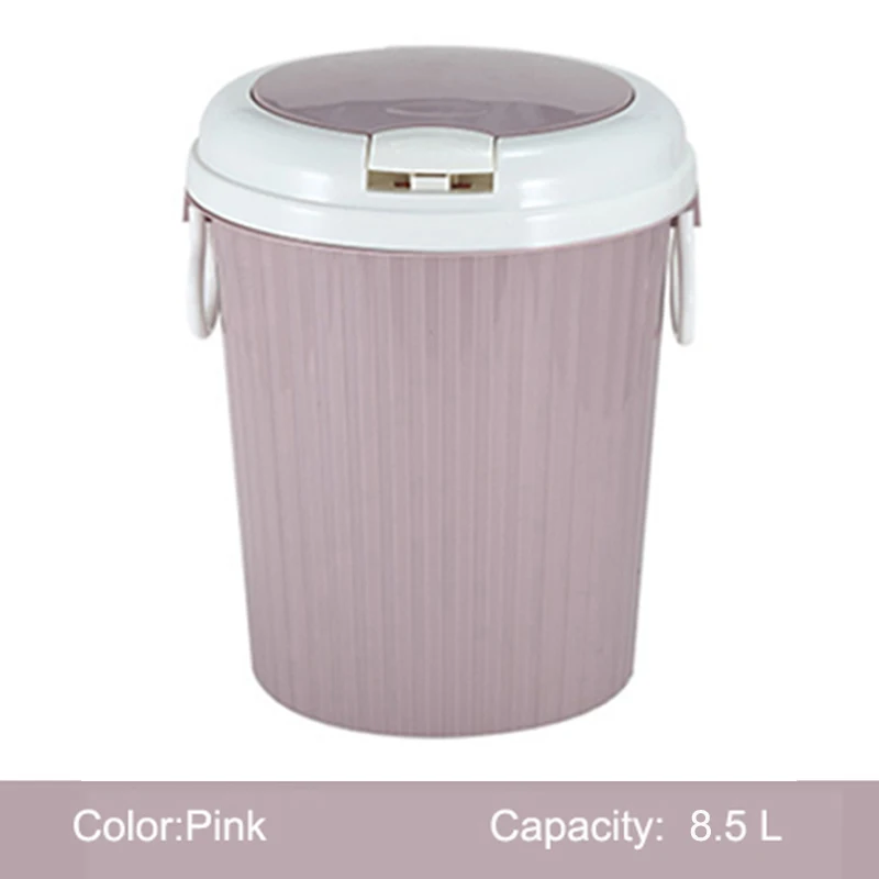 11.5 L-Pink Портативный мусорный бак пресс крышка Тип кухня мусорное ведро Гостиная Туалет Poubelle де кухня офисная бумага Lixeira 8.5L/11.5L - Цвет: 11.5 L-Pink