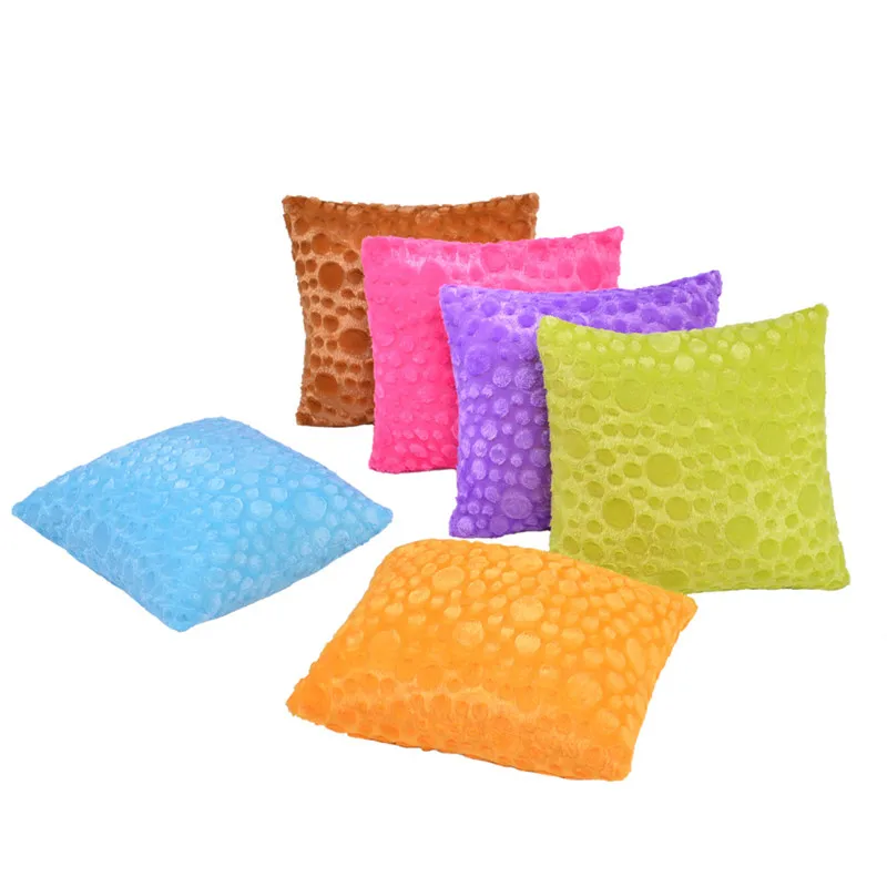

43x43cm Super Soft Round Pattern Short Plush Sofa Cushion Cover Throw Pillowcase Home Car Seat Decorative
