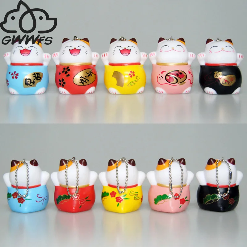 Новинка кольцо для ключей Gwwfs с животным счастливым пластиковым котом