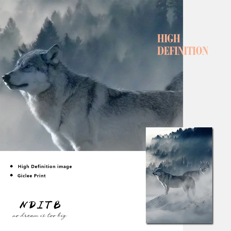 Туманные горы - Холст, плакат, нордический лес, пейзажная картина, печать, декорирование, изображение, скандинавский декор для дома.