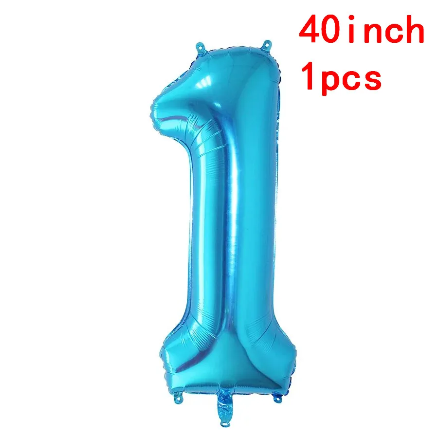 40inch PAPYBAL/воздушные шары на 1-й день рождения, синие, розовые фольгированные шары для маленьких мальчиков и девочек, украшение на первый день рождения, на один год, на день рождения, детский праздничный Декор - Цвет: 40inch