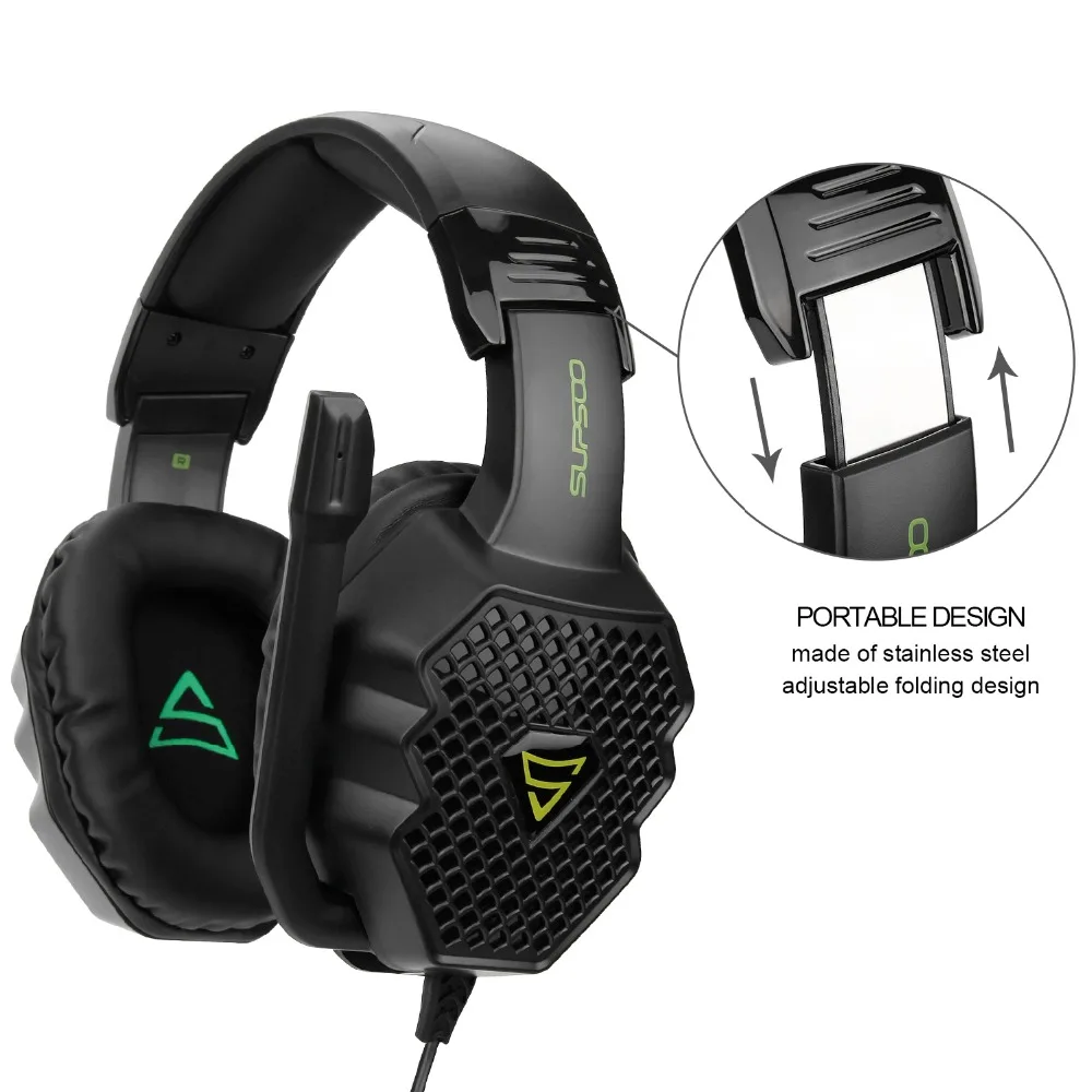 Supsoo G811 игровая гарнитура 3 5 мм проводной Шум отмена объем Управление Gamer наушники