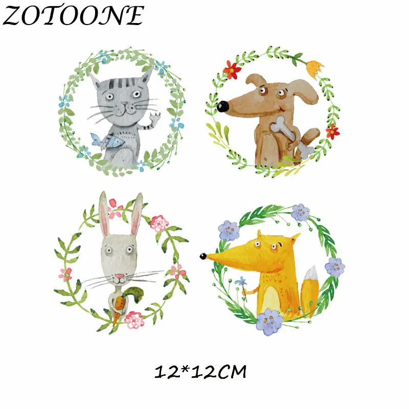 ZOTOONE DIY теплопередача милый мультфильм животных сочетание железа на патчи аппликация Детская одежда платье футболка куртка украшение - Цвет: 681