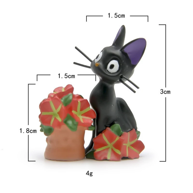 Черный кот Кики подарок миниатюрный Сказочный Сад украшение для дома мини
