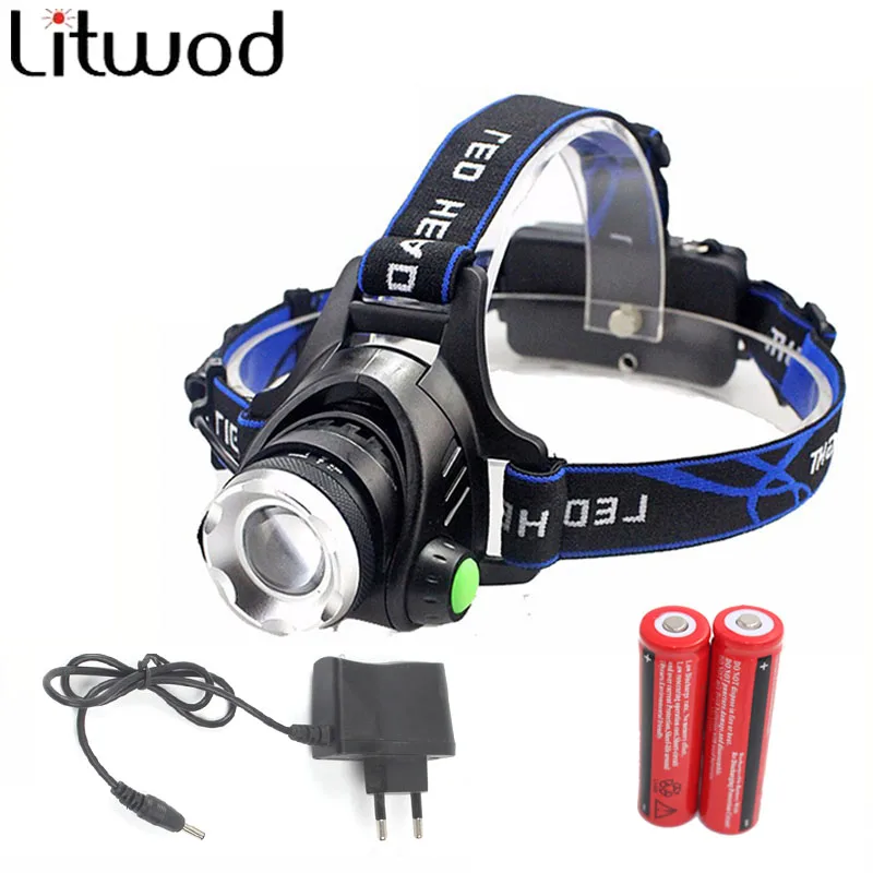 OPtion C Litwod 568D светодиодный налобный фонарь алюминиевый XM-L L2/T6 Zoom светодиодный налобный светильник головной вспышка светильник настраиваемый налобный фонарь 18650 батарея передний светильник - Испускаемый цвет: OPtion C
