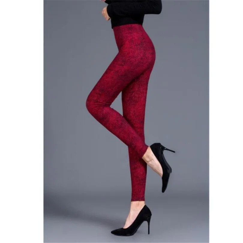 Wine red PD17 YSDNCHI пикантные леггинсы из искусственной джинсы с принтом бабочки летние Лидер продаж для женщин Высокая талия джинсы для брюки для фитнеса, леггинсы - Цвет: Wine red PD17