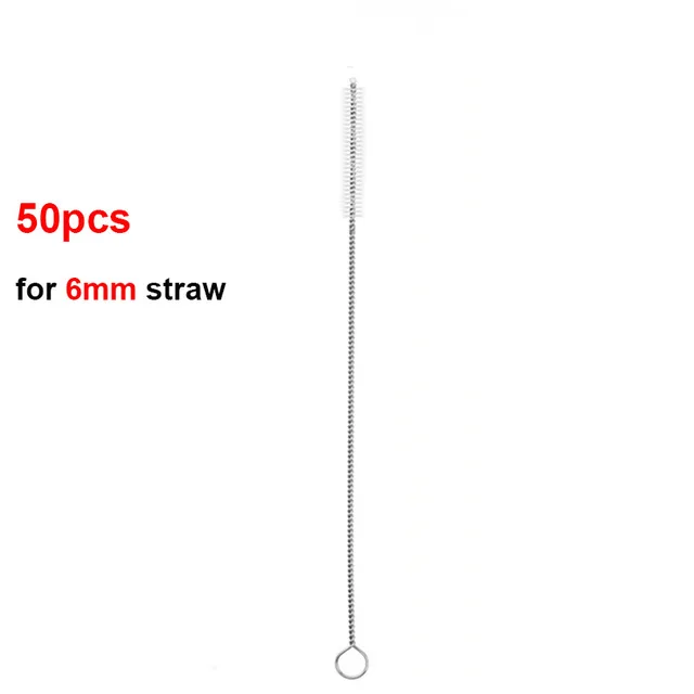 50Pcs Brush 0.6cm UPORS 50 шт./компл. бамбука соломы 20 см Многоразовые трубочки экологически чистый натуральный органический бамбуковая Питьевая соломинки для бара вечерние Yerba Коврики - Цвет: 50Pcs Brush 0.6cm