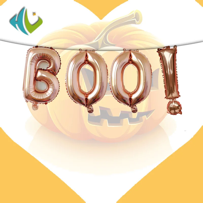 16 дюймов розовое золото Trick or Treat/Boo/EEEK/Spooky Алфавит фольга Воздушные шары баннеры