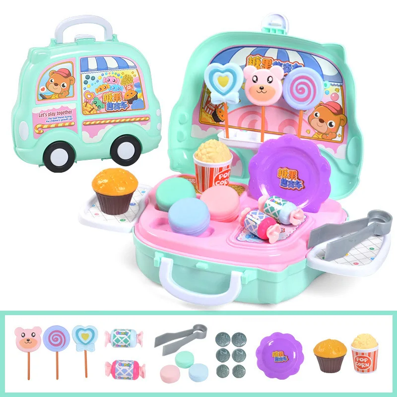 Dessert Shop Набор для ролевых игр, Кухонные Игрушки для приготовления пищи, миниатюрные кухонные принадлежности для гамбургеров, набор для макияжа для девочек, детские развивающие игрушки - Цвет: Dessert Shop