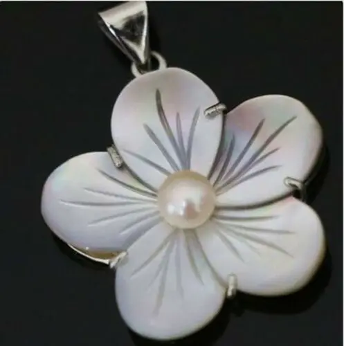 Новинка 34 мм белый чехол для матери натуральный цветок кулон женские модные