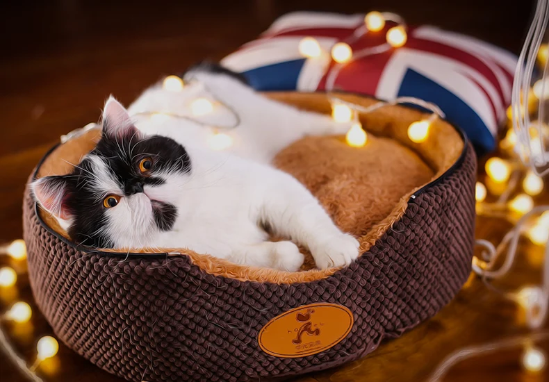 Hoopet кровать для домашних животных кошка Палатка Домик скамейка для кошек питомник двухсторонняя подушка корзина для кошек кровать моющиеся товары для домашних животных