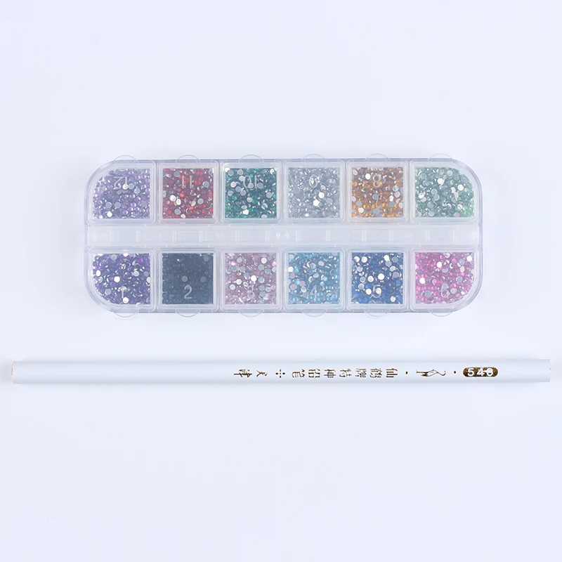 1 коробка цветной черный белый горный хрусталь 2 мм Круглый плоская задняя