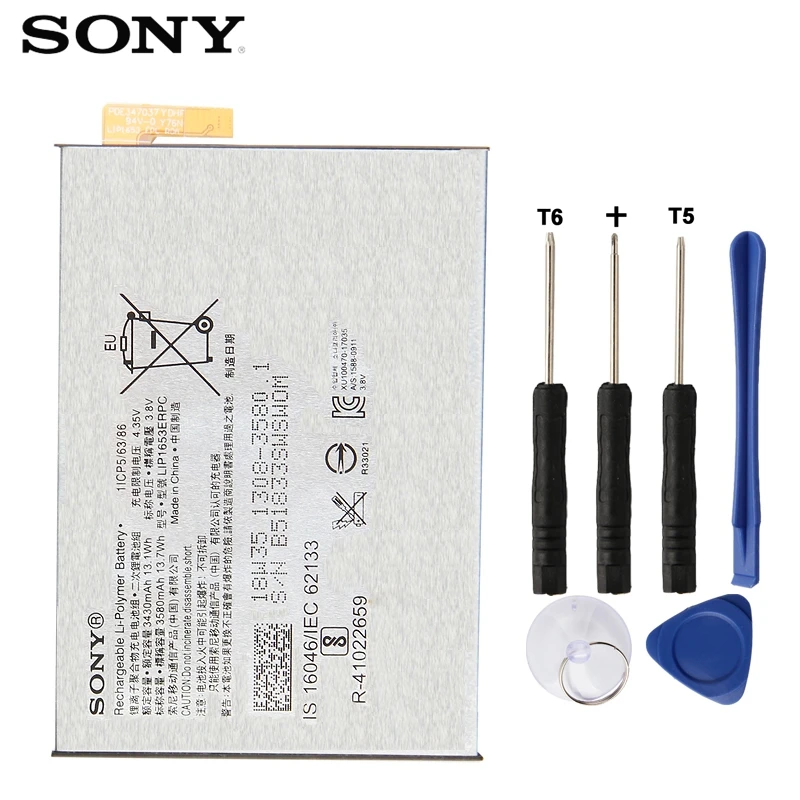 

Original SONY Battery For Sony Xperia XA1 Plus XA2 Ultra H4233 LIP1653ERPC Genuine Replacement Battery 3580mAh With Free Tools