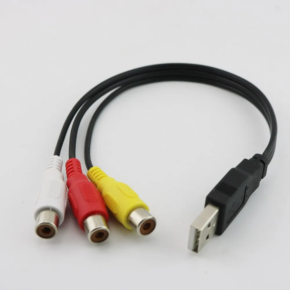 Адаптер с USB папа на 3 RCA мама 1 шт. аудио конвертер видео av кабель провод для