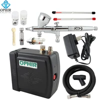 ophir mini airbrush compressor set pro 3 tips dual action airbrush kit for nail art cake decorating makeup hobby _ac003b070011