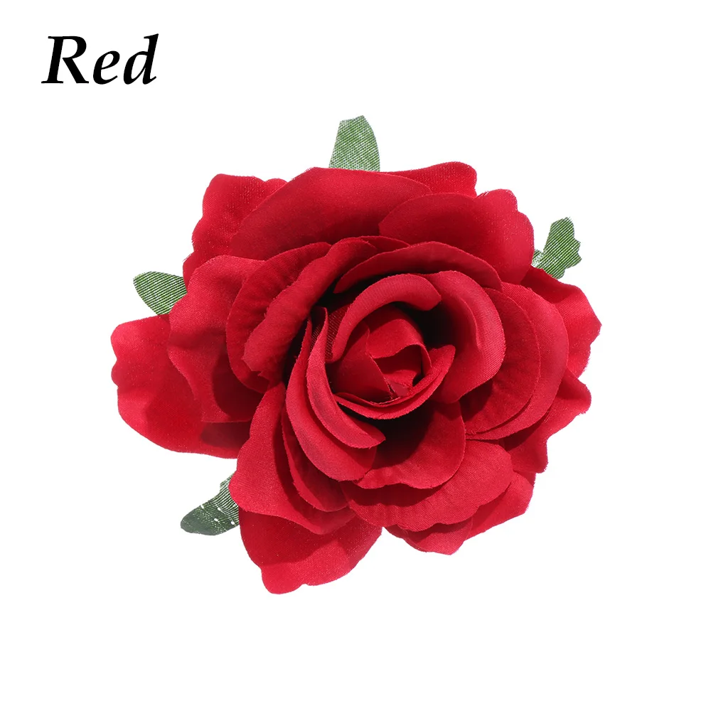 red 1 шт., новинка, модная шикарная Свадебная шпилька с розами, свадебная брошь для подружки невесты, вечерние заколки для волос, аксессуары, bijoux femme - Окраска металла: red