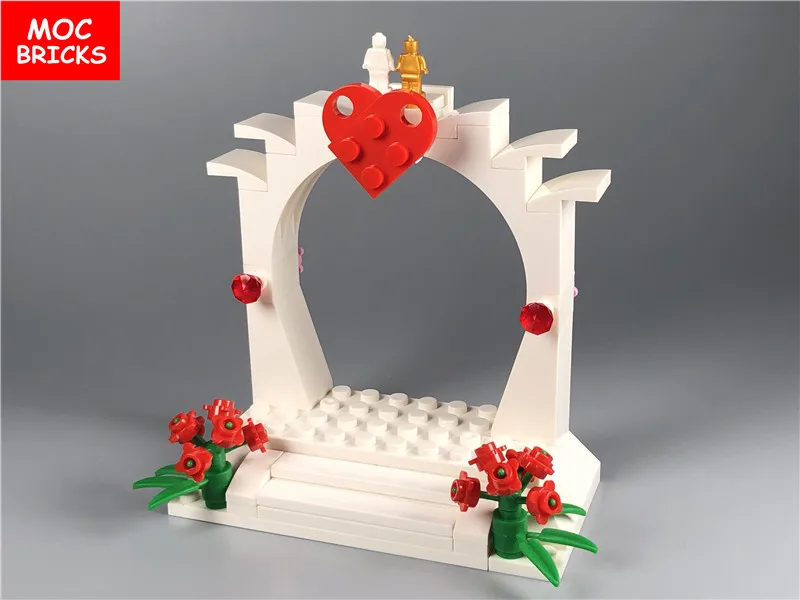 5sets/lot MOC Bricks DIY Wedding Stage marriage Bride and Groom action figure building Blocks Toys for children Dolls Gifts | Игрушки и