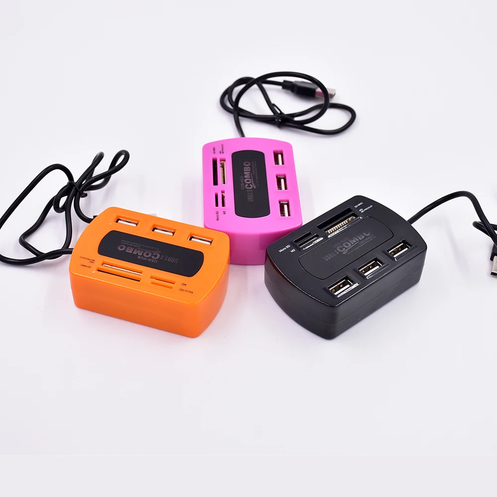 Twofro usb-хаб 2,0 3 порта Combo MS TF Micro SD кард-ридер слот USB мульти все в одном USB разветвитель кабели для ноутбука Macbook