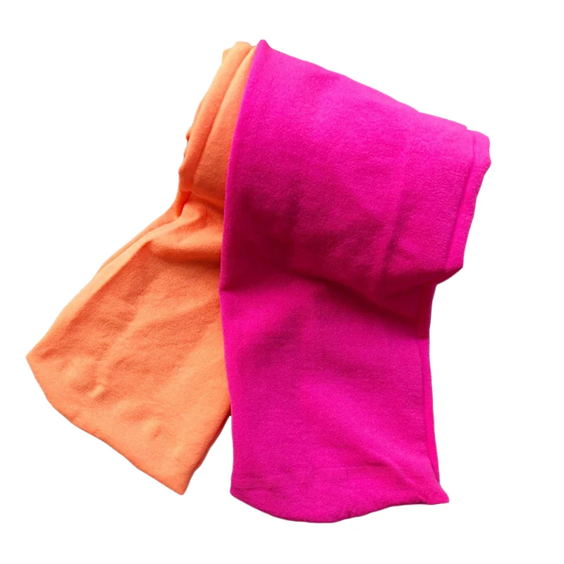 Orange-Rose Новые весенне-осенние цветные бархатные балетные колготки для маленьких девочек Детские двухцветные леггинсы с вышивкой носки AB детские колготки для танцев - Цвет: Orange-Rose