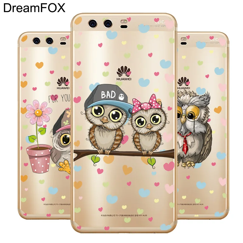 DREAMFOX L574 Мягкий силиконовый чехол из ТПУ с милой совой для huawei P8 P9 P10 Lite Plus 2017 Honor 8 Pro