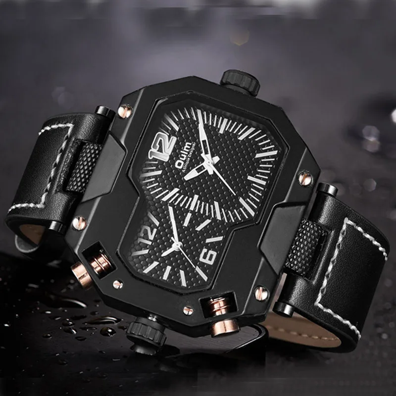 Часы ведущей марки Oulm Мужские часы модные уникальные с неравномерным