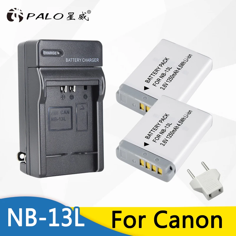 Palo 2 шт. 1250 мАч NB 13L NB13L цифровой аккумулятор + зарядное устройство для Canon G7 X Mark II G7X
