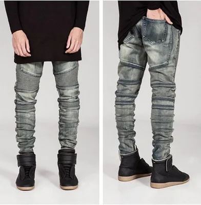 Новый Локомотив Брюки мужские Сложите Slim Fit Micro Тонкие Узкие Джинсы | Мужская