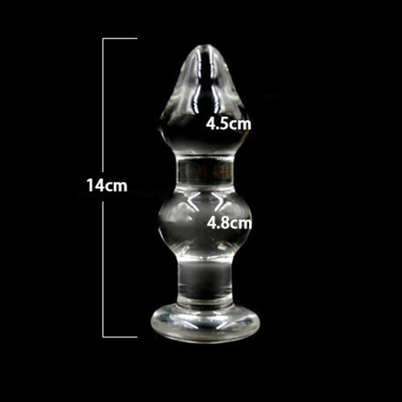 Огромная стеклянная Анальная пробка большая прозрачная секс-дилдо с двумя