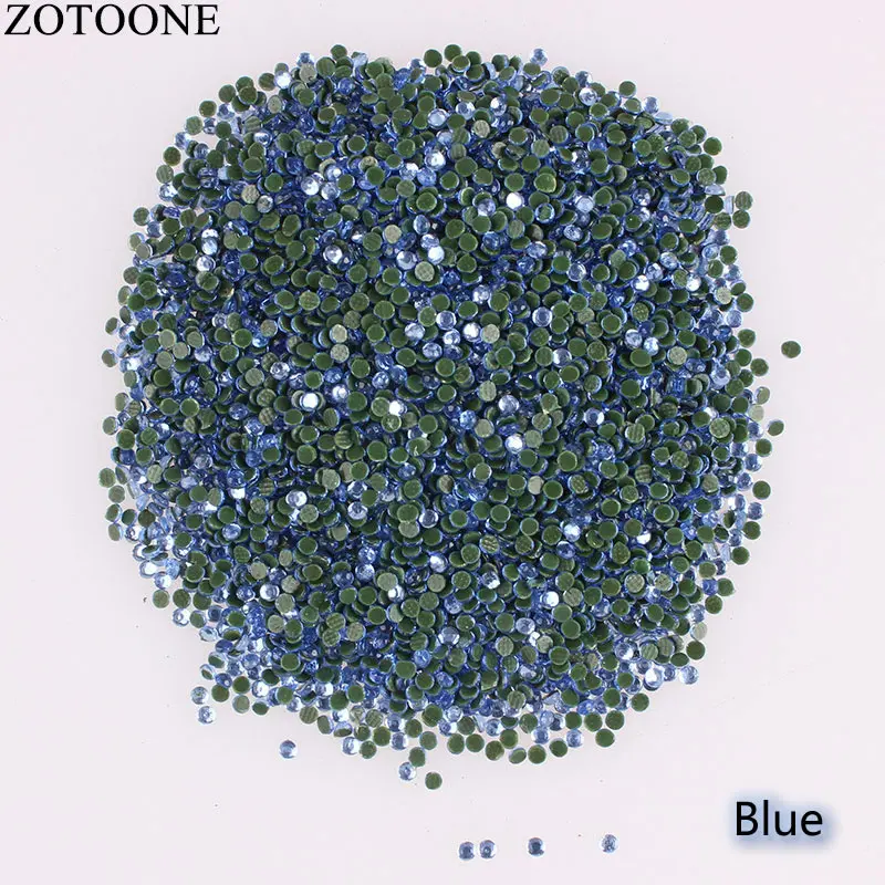 ZOTOONE 2-3 мм стразы разных размеров, блестящие стразы с плоской задней поверхностью, стразы для горячей фиксации, SS6-SS12, 1440 шт./лот, для одежды, для украшения ногтей своими руками
