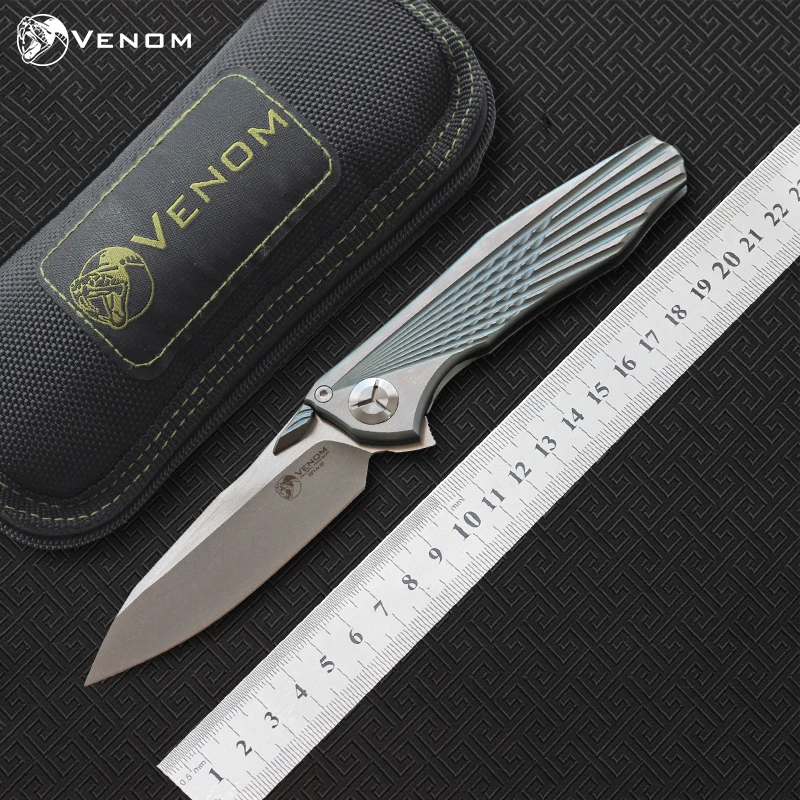 Складной нож VENOM с 4 крыльями Kevin John S35VN титановый плавник Керамический