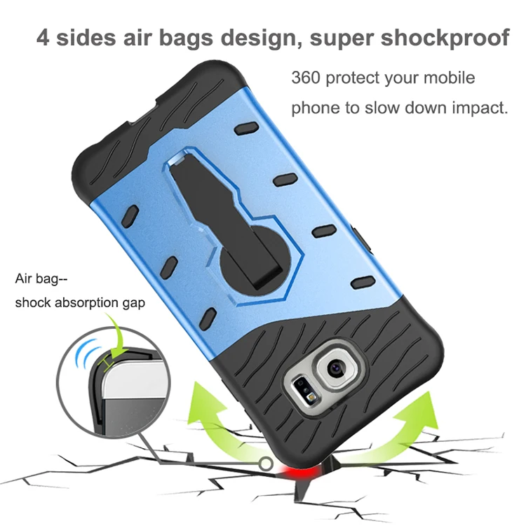100 шт./лот. тяжелых ударопрочный анти шок 360 градусов kickstand тпу + pc hybrid case для samsung