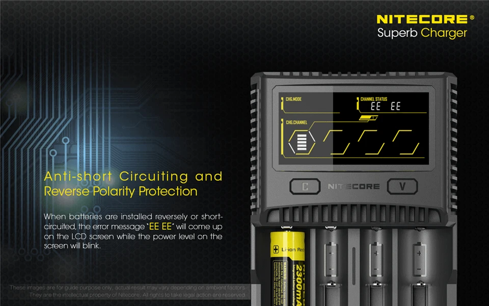 Nitecore SC4 ЖК-дисплей USB Быстрое интеллектуальное зарядное устройство для Li-Ion IMR LiFePO4 Ni-MH 18650 14450 16340 AA батарея