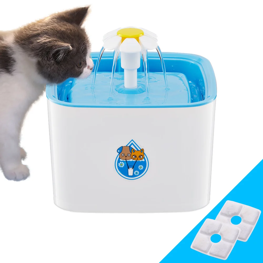 EU plug without mat 2.5L автоматический фонтан для воды для кошек и собак автоматическая кормушка для питомца+ 2 фильтра с активированным углем питомец для собак и кошек EU plug - Цвет: EU plug without mat