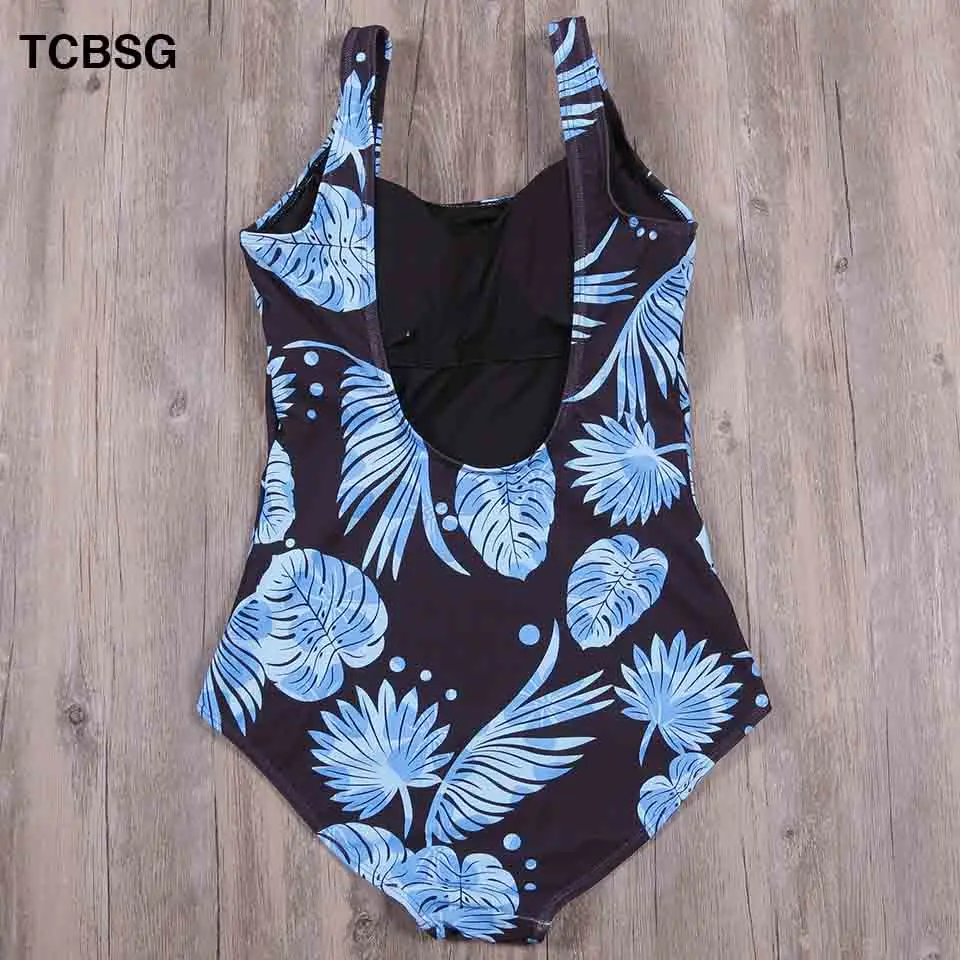 TCBSG Цельный купальник сексуальный женский с принтом боди бандажный вырезами для