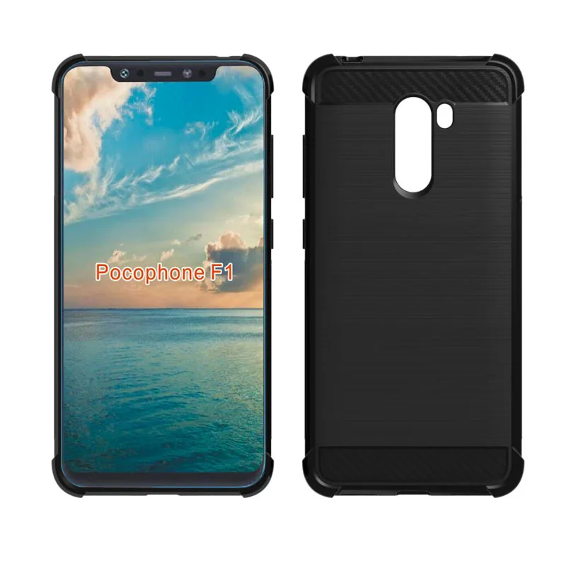 Гибкий силиконовый чехол из углеродного волокна и ТПУ Для Xiaomi Pocophone F1 Poco 6 18 дюйма