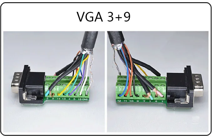 1 шт. VGA VGA15 DB15 15PIN 3 ряда розетка гнездовой разъем для штекера до винтовой терминальный адаптер с черной раковины и D-SUB жильный кабель припойная