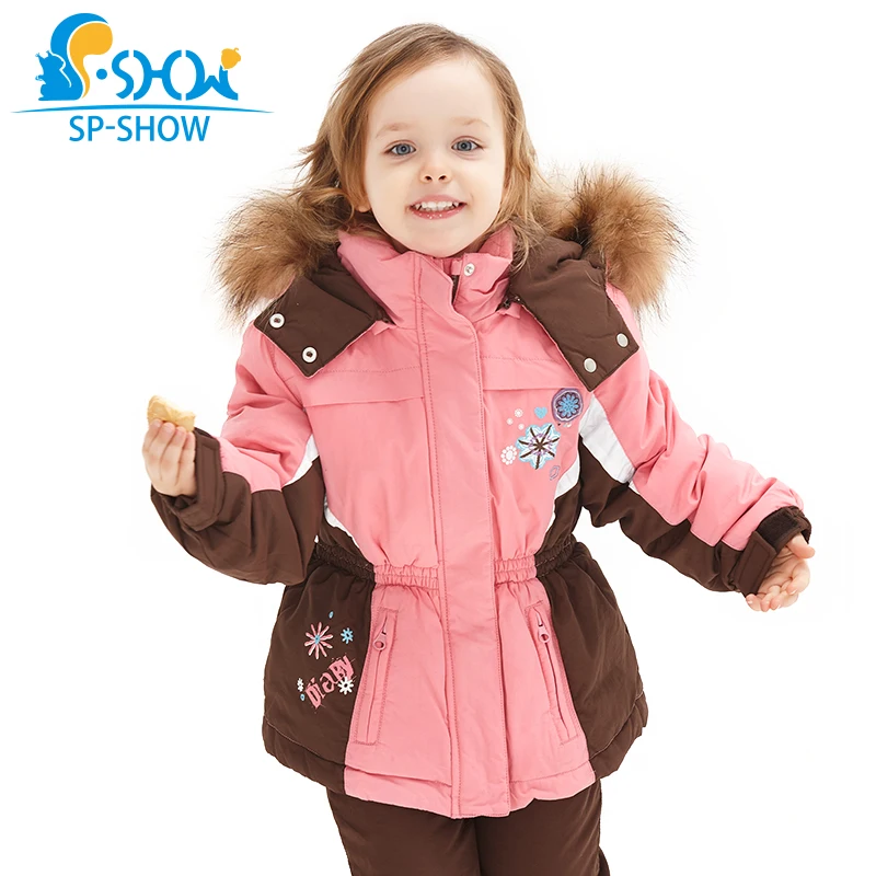 SP SHOW роскошные брендовые зимние детские комплекты одежды для девочек костюм с