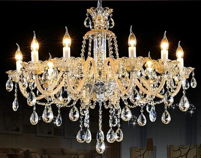 6/8/10/12/15/18 Arms Роскошные K9 хрустальные свечи люстры для гостиной cristal lustre E14 AC 110 V 240