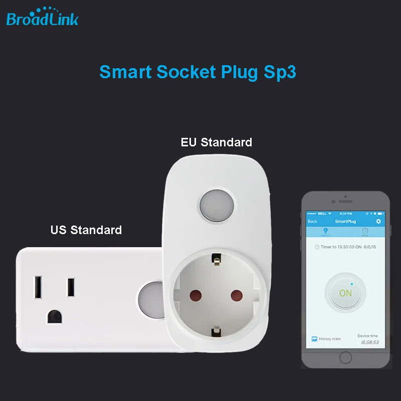 Broadlink SP3 контроллер CC SP MINI3 Беспроводная умная розетка 16А/10А таймер Wifi Пульт дистанционного управления IOS Android для умного дома