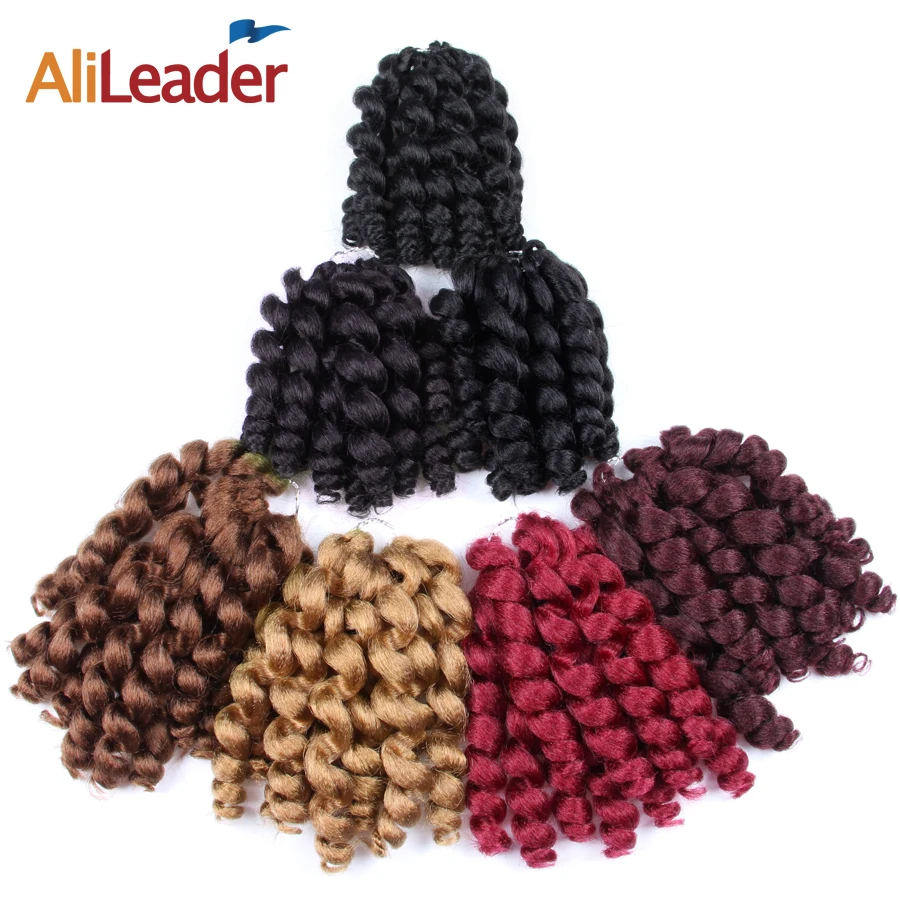 Alileader 8 дюймов чистый цвет jumpy Wand кудрявые пряди для наращивания крючком 22 корня