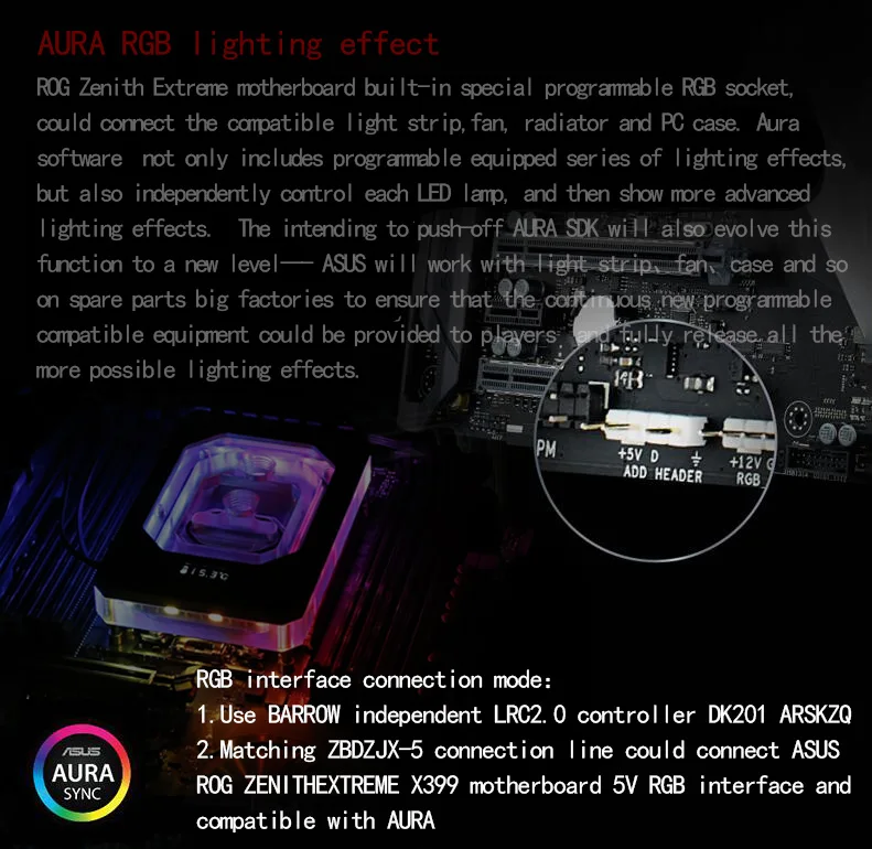 Barrowch процессор водоблок цифровой дисплей для AMD RYZEN THREADRIPPER x399 LRC2.0 поддержка Mohterboard AURA SYNC FBLTFHAT-04N