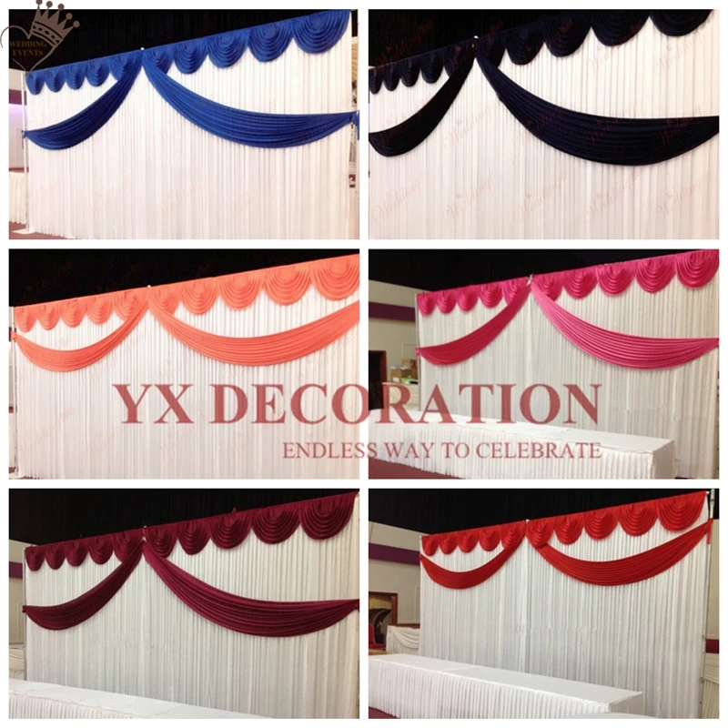 10X20FT ледяного шелка фон занавеска включает переднюю Swag valance драпировки декор для